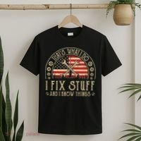 That's What I Do I Fix Stuff And I Know Things American Flag T-Shirt thumb 2