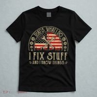 That's What I Do I Fix Stuff And I Know Things American Flag T-Shirt thumb 5