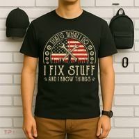 That's What I Do I Fix Stuff And I Know Things American Flag T-Shirt thumb 6