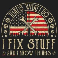 That's What I Do I Fix Stuff And I Know Things American Flag Beanie thumb 2