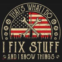 That's What I Do I Fix Stuff And I Know Things American Flag Polo thumb 3