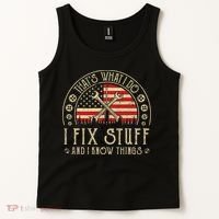 That's What I Do I Fix Stuff And I Know Things American Flag Tank Top thumb 2
