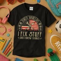 That's What I Do I Fix Stuff And I Know Things American Flag Kids T-Shirt thumb 3