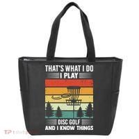 That's What I Do I Play Disc Golf And I Know Things Sport Gift Tote Bag thumb 0