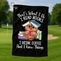 Thats What I Do I Read Books I Drink Coffee Funny Golf Towel thumb 1