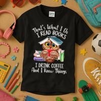 Thats What I Do I Read Books I Drink Coffee Funny Kids T-Shirt thumb 3