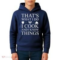 That's What I Do I Cook And I Know Things Kids Hoodie thumb 4