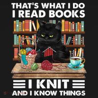 That What I Do I Read Books I Knit A Funny Cat Knitting Gift Doggie Tank thumb 4