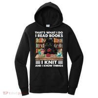 That What I Do I Read Books I Knit A Funny Cat Knitting Gift Women's Hoodie thumb 0