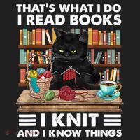 That What I Do I Read Books I Knit A Funny Cat Knitting Gift Golf Towel thumb 3