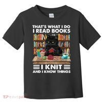 That What I Do I Read Books I Knit A Funny Cat Knitting Gift Toddler T-Shirt thumb 0