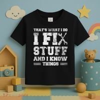 That's What I Do I Fix Stuff And I Know Things Funny Saying Toddler T-Shirt thumb 3