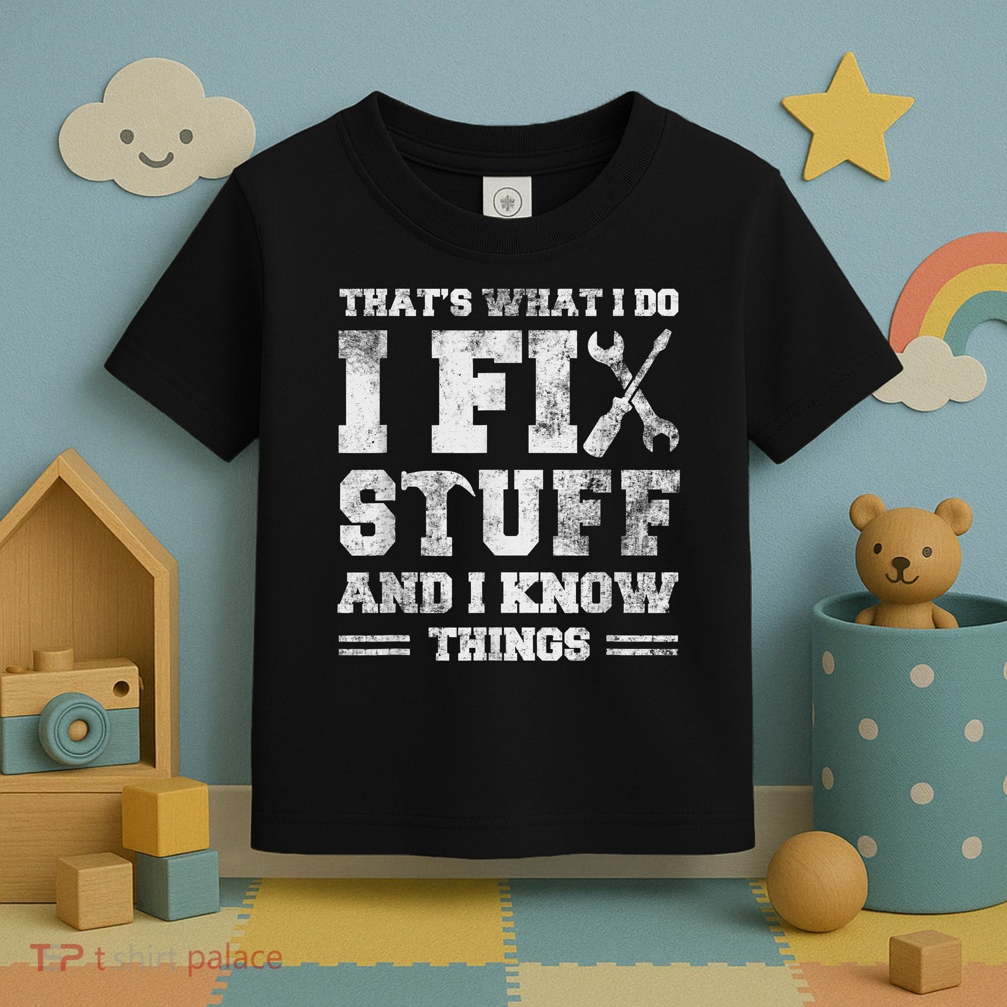 That's What I Do I Fix Stuff And I Know Things Funny Saying Toddler T-Shirt