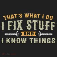 Thats What I Do I Fix Stuff And I Know Things Funny Saying Golf Towel thumb 3