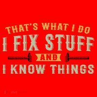 Thats What I Do I Fix Stuff And I Know Things Funny Saying Santa Hat thumb 1