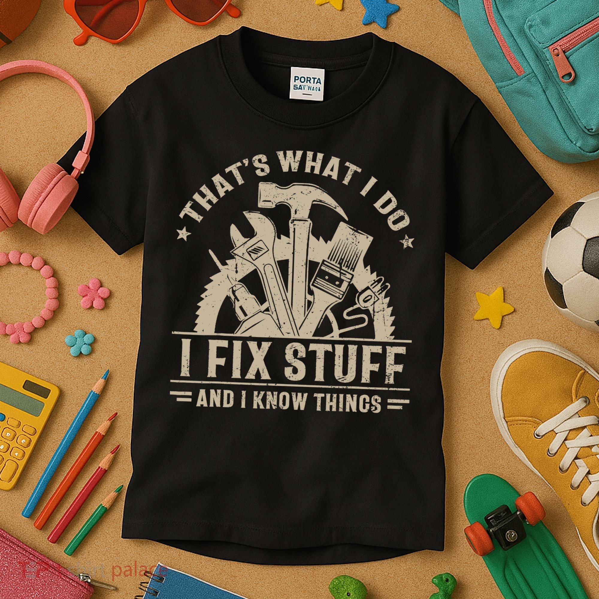 That's What I Do I Fix Stuff And I Know Things Funny Saying Kids T-Shirt