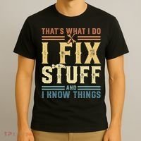 That's What I Do I Fix Stuff And I Know Things Retro Vintage T-Shirt thumb 3