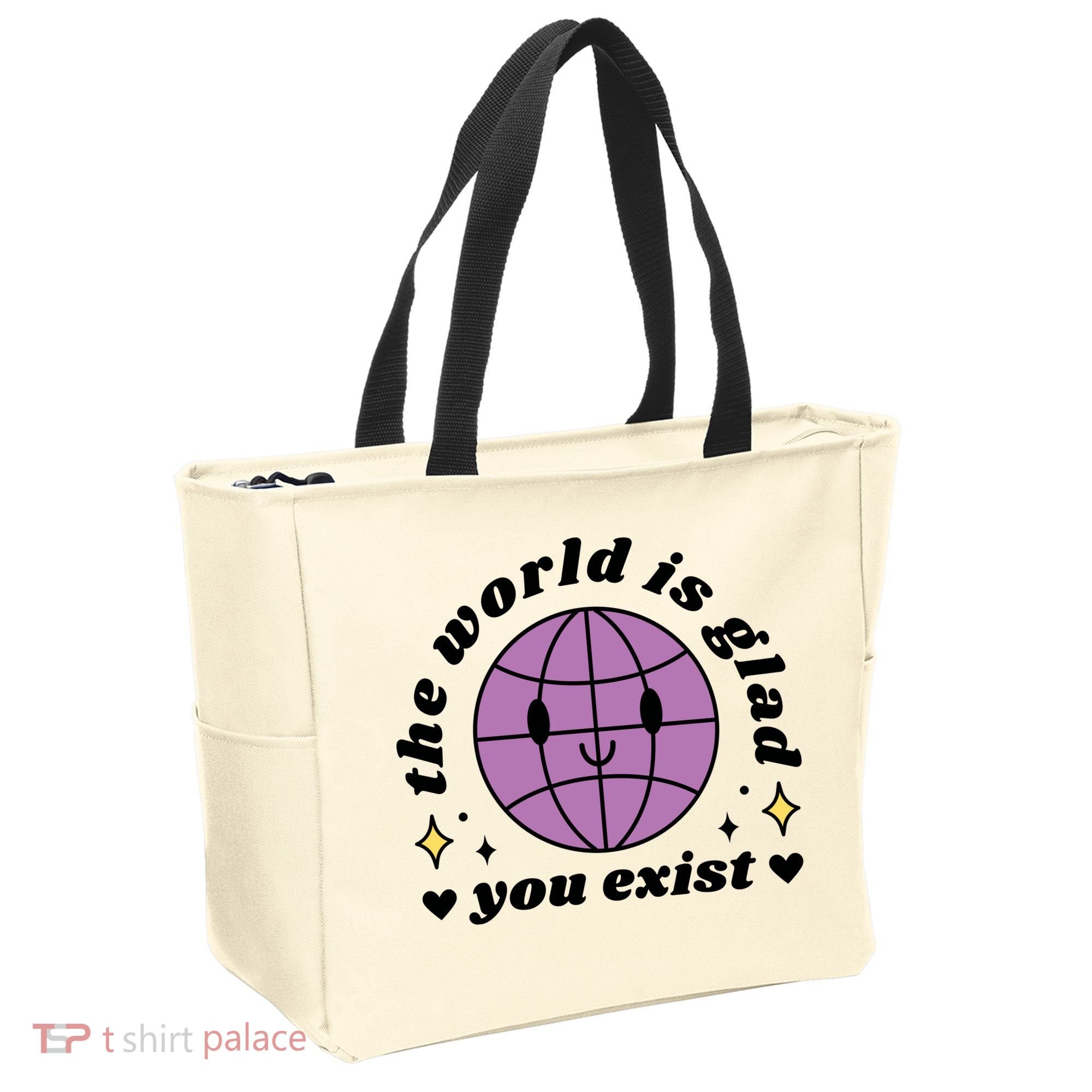 The World Is Glad You Exist Mental Health Tote Bag