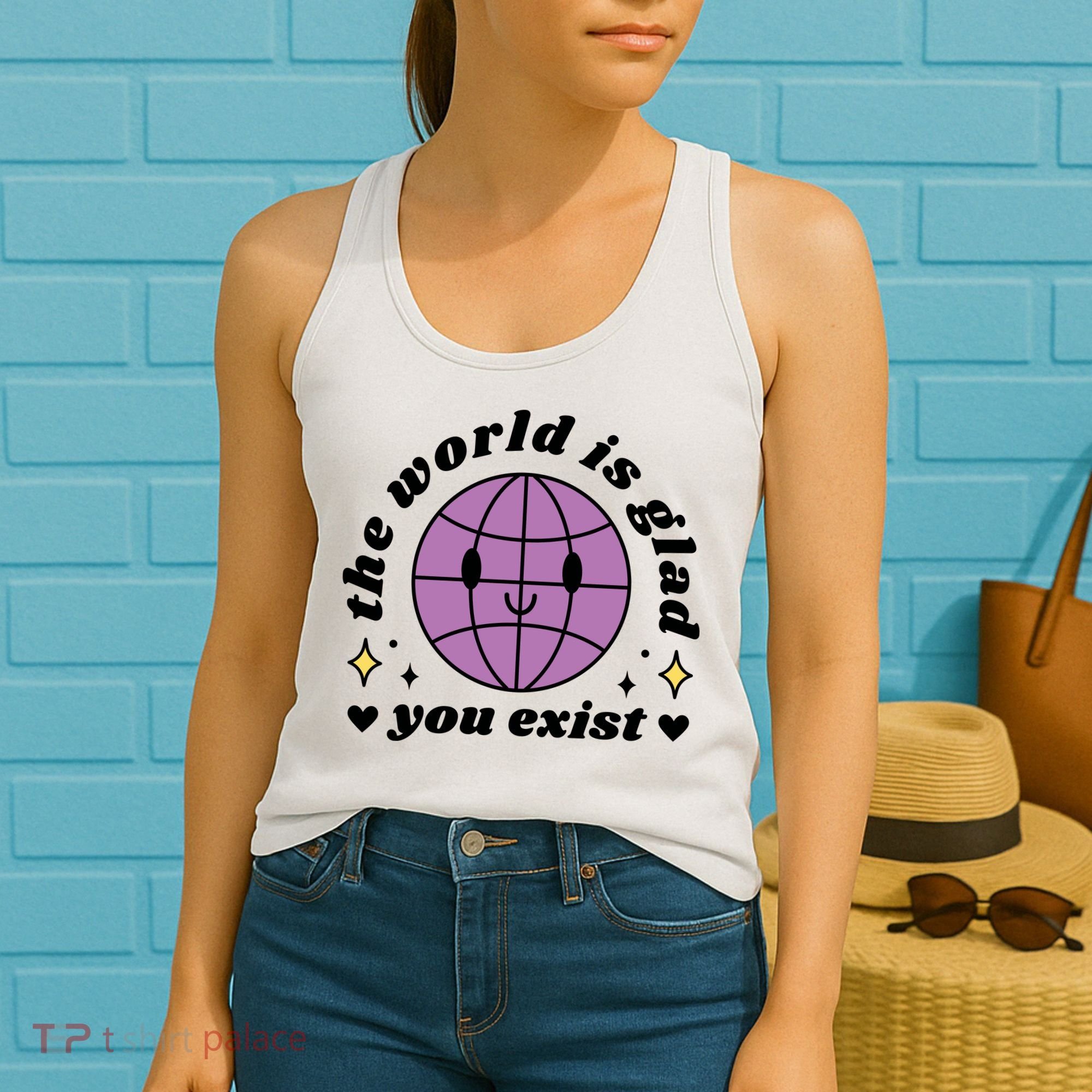 The World Is Glad You Exist Mental Health Women's Tank Top