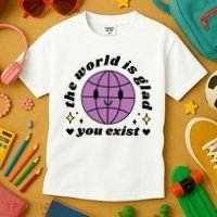 The World Is Glad You Exist Mental Health Kids T-Shirt thumb 3