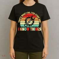 That What I Do I Fix Stuff I Know Things Vintage Mechanic T-Shirt thumb 4