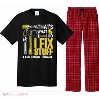 That's What I Do I Fix Stuff And I Know Things Funny Saying Pajama Set thumb 0