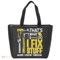 That's What I Do I Fix Stuff And I Know Things Funny Saying Tote Bag thumb 0