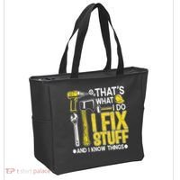 That's What I Do I Fix Stuff And I Know Things Funny Saying Tote Bag thumb 2