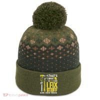 That's What I Do I Fix Stuff And I Know Things Funny Saying The Baniff Cuffed Pom Beanie thumb 0