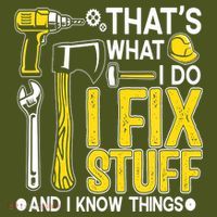 That's What I Do I Fix Stuff And I Know Things Funny Saying The Baniff Cuffed Pom Beanie thumb 2