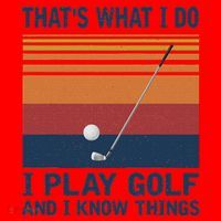 ThatS What I Do I Play Golf And I Know Things Santa Hat thumb 1