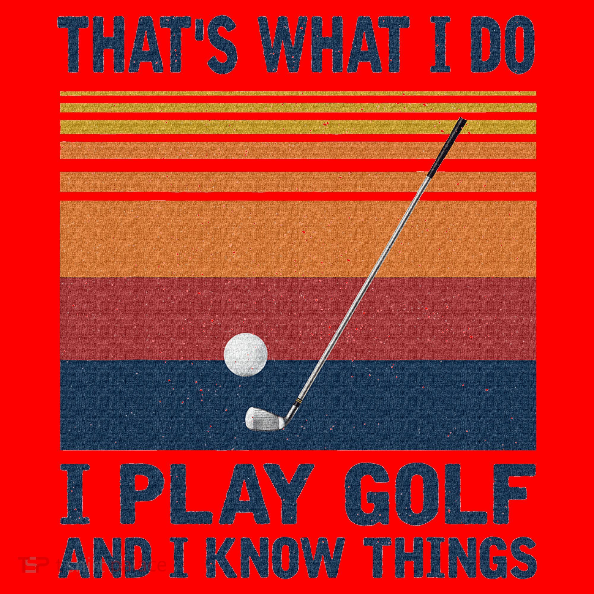 ThatS What I Do I Play Golf And I Know Things Santa Hat