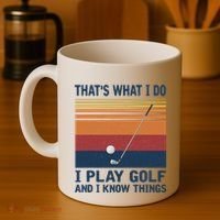 ThatS What I Do I Play Golf And I Know Things Coffee Mug thumb 4