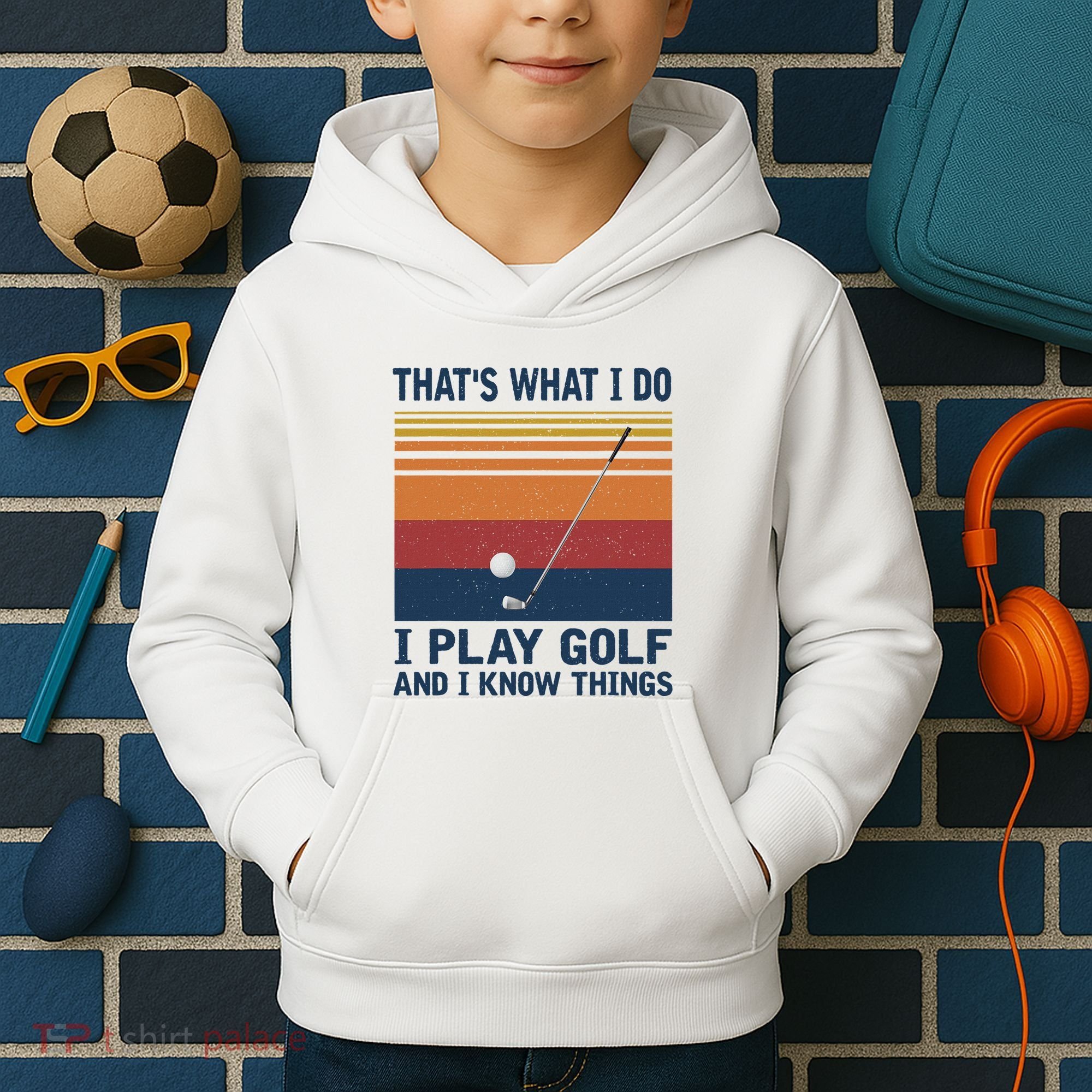 ThatS What I Do I Play Golf And I Know Things Kids Hoodie
