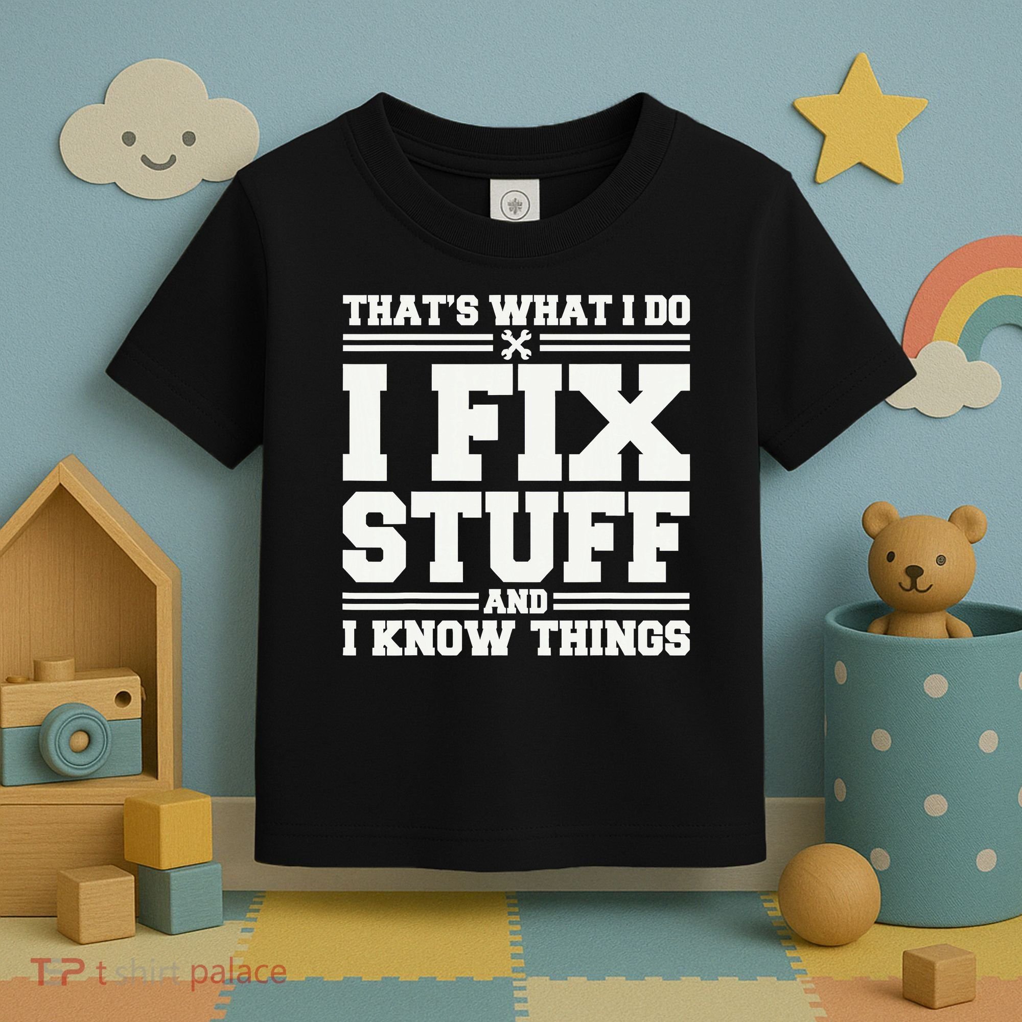 That's What I Do I Fix Stuff And I Know Things Funny Saying Toddler T-Shirt