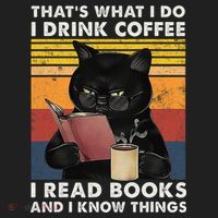 That's What I Do I Drink Coffee I Read Books Retro Black Cat Women's Sweatshirt thumb 2