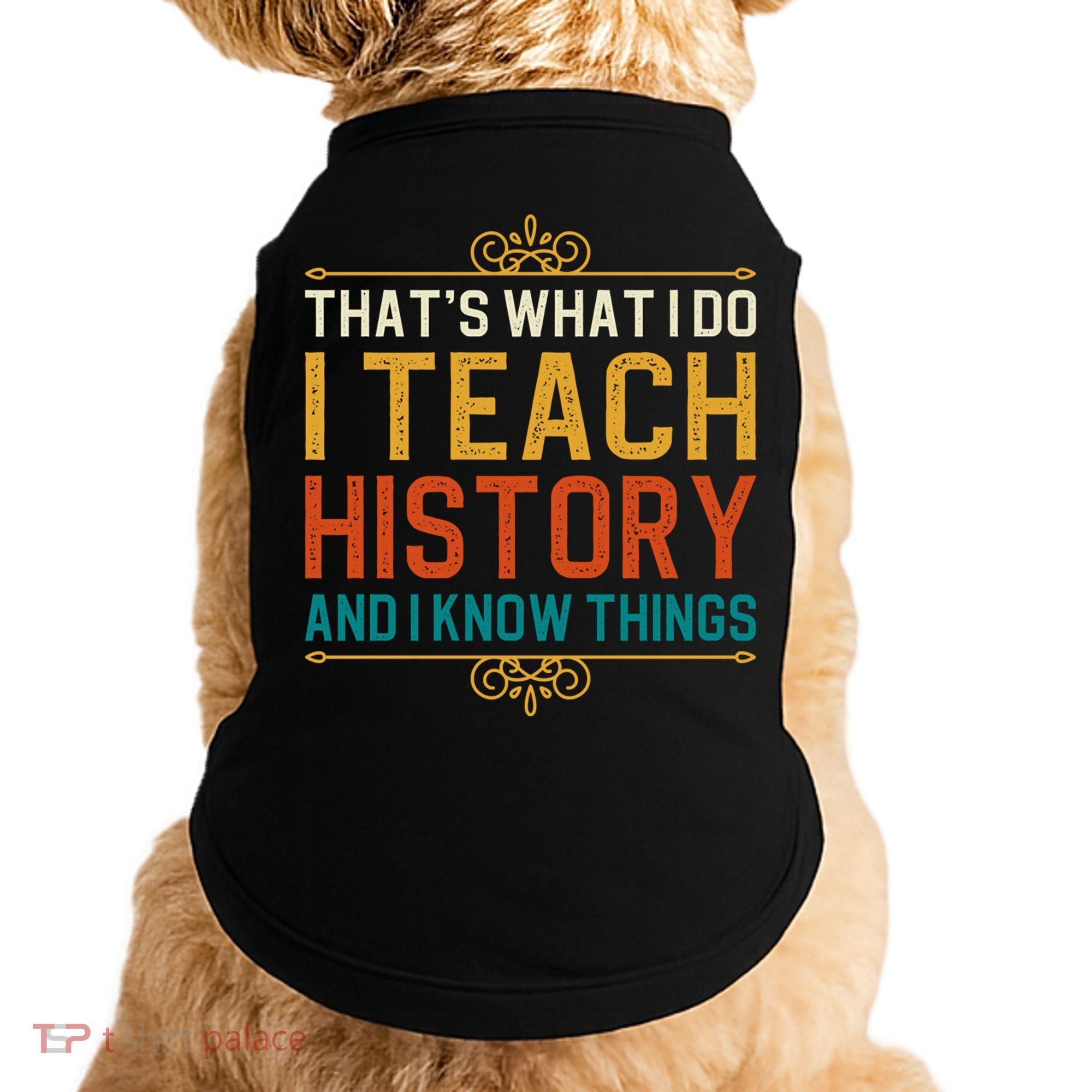 That's What I Do I Read History And I Know Things Teacher Gift Doggie Tank