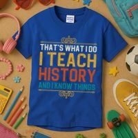 That's What I Do I Read History And I Know Things Teacher Gift Kids T-Shirt thumb 3