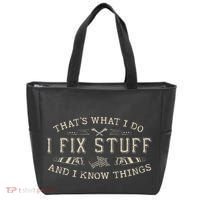 ThatS What I Do I Fix Stuff And I Know Things Funny Dad Tote Bag thumb 0
