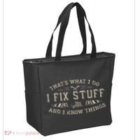 ThatS What I Do I Fix Stuff And I Know Things Funny Dad Tote Bag thumb 2