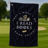That's What I Do I Read Books And I Know Things Reading Golf Towel thumb 1