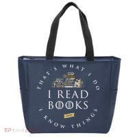That's What I Do I Read Books And I Know Things Reading Tote Bag thumb 0