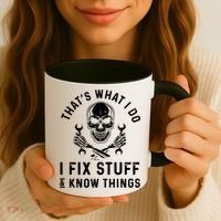 That's What I Do I Fix Stuff And I Know Things Mechanic Gift Coffee Mug thumb 3