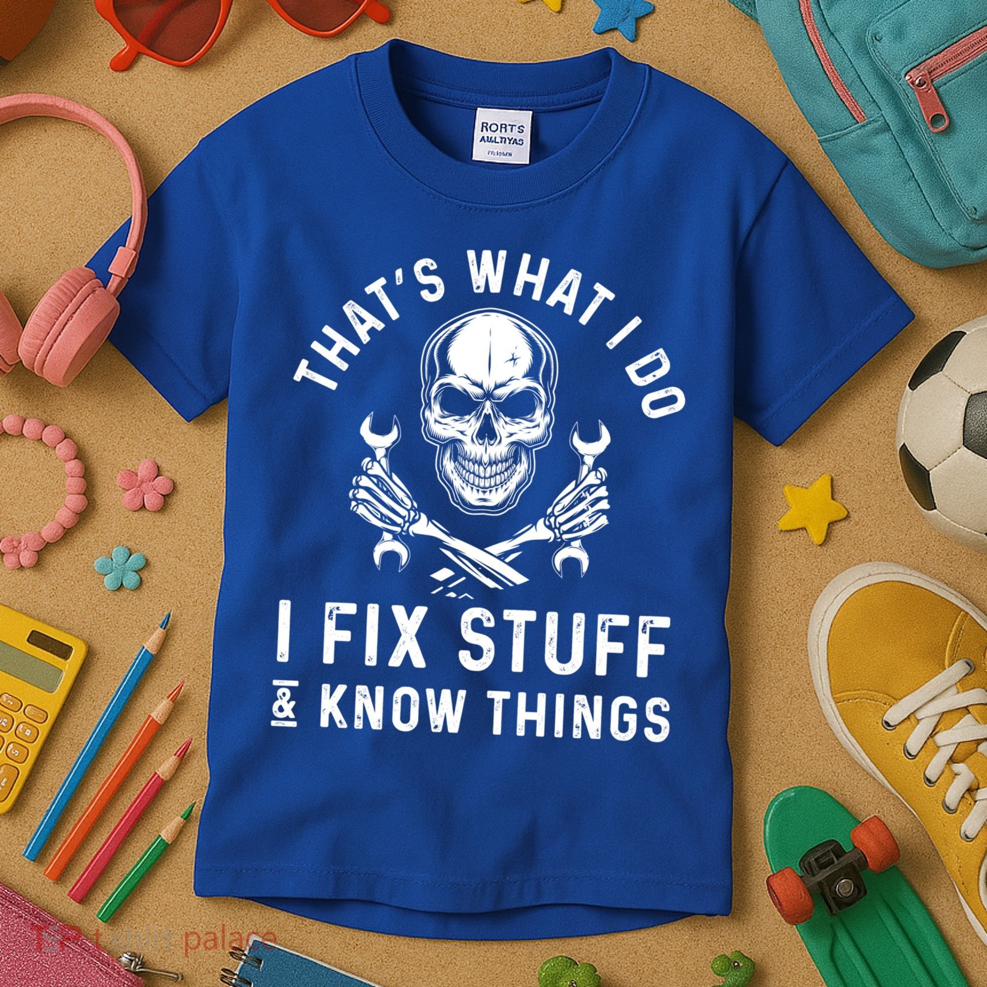That's What I Do I Fix Stuff And I Know Things Mechanic Gift Kids T-Shirt