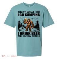 Thats What I Do I Go Camping I Drink Beer And I Know Things Sueded Cloud Jersey T-Shirt thumb 0
