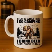 Thats What I Do I Go Camping I Drink Beer And I Know Things Coffee Mug thumb 4
