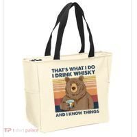 That's What I Do I Drink Whiskey And I Know Things Bear Tee Tote Bag thumb 2