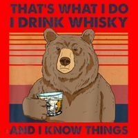 That's What I Do I Drink Whiskey And I Know Things Bear Tee Santa Hat thumb 1