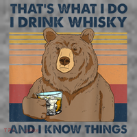 That's What I Do I Drink Whiskey And I Know Things Bear Tee Toddler Hoodie thumb 2