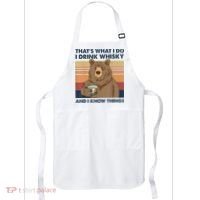 That's What I Do I Drink Whiskey And I Know Things Bear Tee Apron thumb 0